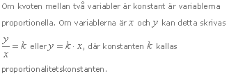 Regel för proportionalitet